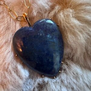 Jane Win Lapis Heart Pendant Necklace